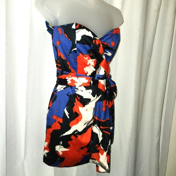 French Connection Strapless Mini Dress in Red, White, and Blue Size 4 - Picture 2 of 9